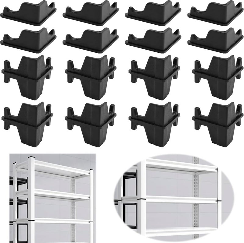 Terixe 16 Pcs Post Inserts Connectors for Whalen and Costco 5 Shelf Heavy Duty Shelving Unit - PP Plastic, Injection Molded, Sturdy Support - Black, Includes 8 Post Corner Connectors and 8 Post Caps - Image 1